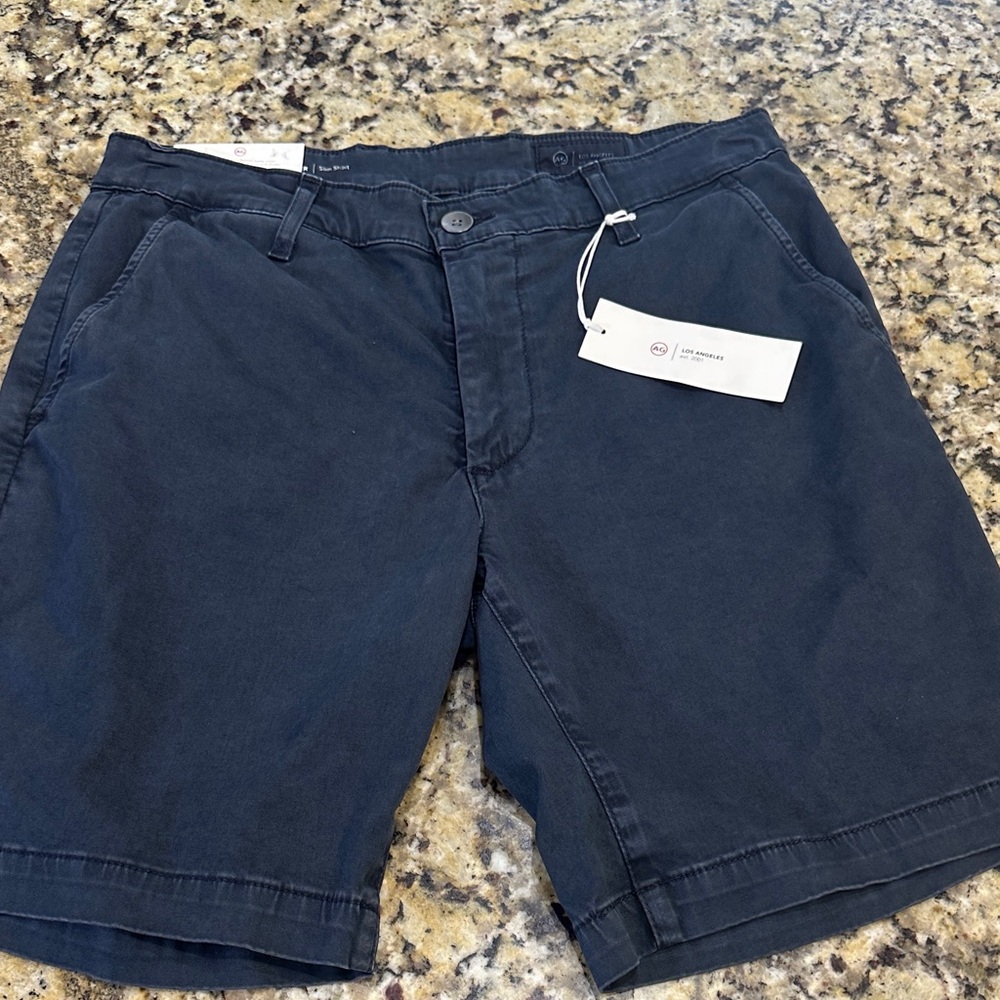 AG Adriano Goldschmied Navy Flat Front Shorts